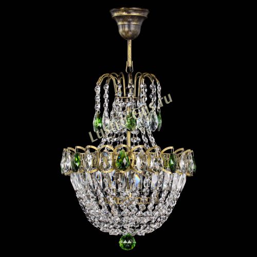 Люстра Астра №1 с подвесом под бронзу Зеленая в Ижевске Гусь Хрустальный