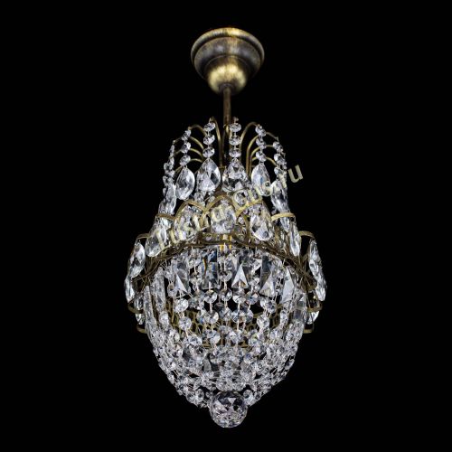 Люстра Астра №1 узкая с подвесом под бронзу в Ижевске Гусь Хрустальный