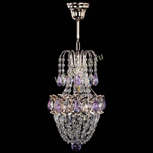 Люстра Астра №1 узкая фиолетовая в Ижевске Гусь Хрустальный