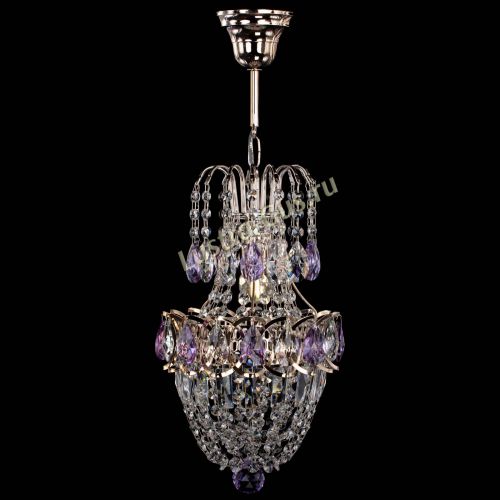 Люстра Астра №1 узкая фиолетовая в Ижевске Гусь Хрустальный