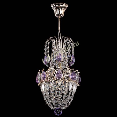 Люстра Астра №1 узкая фиолетовая в Ижевске Гусь Хрустальный