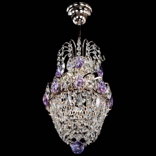 Люстра Астра №1 узкая фиолетовая в Ижевске Гусь Хрустальный