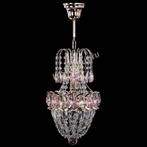 Люстра Астра №1 узкая розовая в Ижевске Гусь Хрустальный