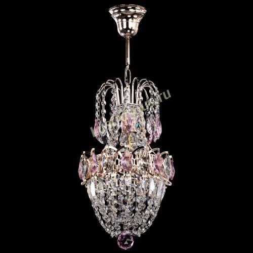 Люстра Астра №1 узкая розовая в Ижевске Гусь Хрустальный