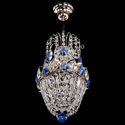 Люстра Астра №1 узкая синяя в Ижевске Гусь Хрустальный