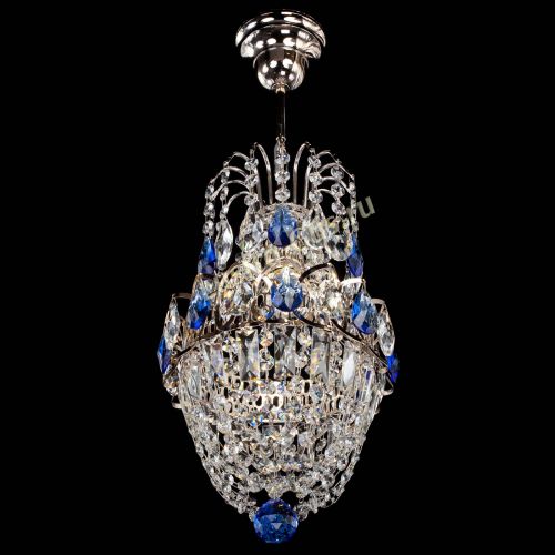 Люстра Астра №1 узкая синяя в Ижевске Гусь Хрустальный