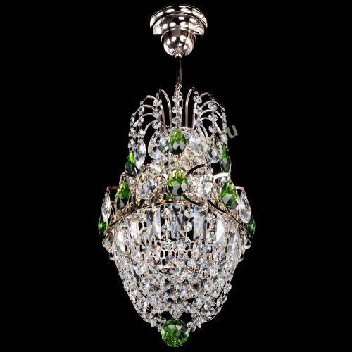 Люстра Астра №1 узкая зеленая в Ижевске Гусь Хрустальный