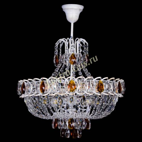 Люстра Астра Белая с подвесом чайная в Ижевске Гусь Хрустальный