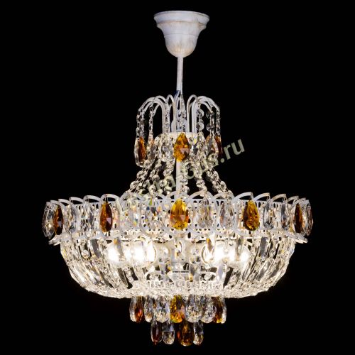 Люстра Астра Белая с подвесом чайная в Ижевске Гусь Хрустальный