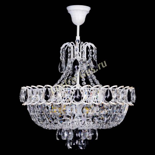 Люстра Астра Белая с подвесом черная в Ижевске Гусь Хрустальный