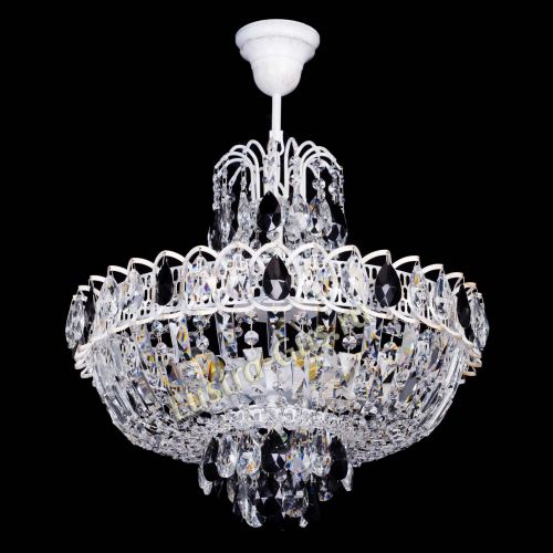 Люстра Астра Белая с подвесом черная в Ижевске Гусь Хрустальный