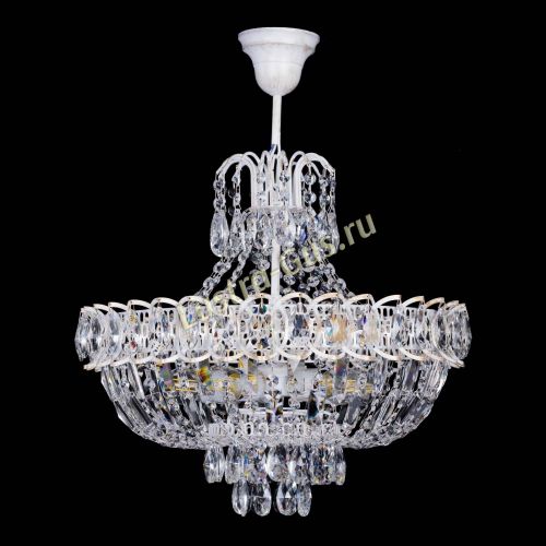 Люстра Астра Белая с подвесом в Ижевске Гусь Хрустальный