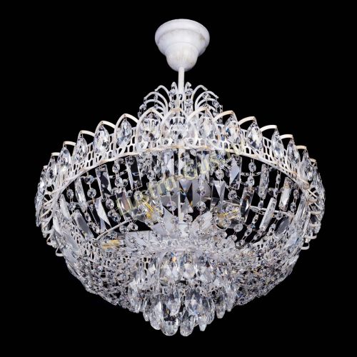 Люстра Астра Белая с подвесом в Ижевске Гусь Хрустальный