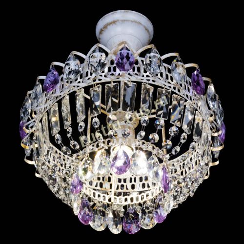 Люстра Астра Бутон №1 Фиолетовая - белая с подвесом в Ижевске Гусь Хрустальный