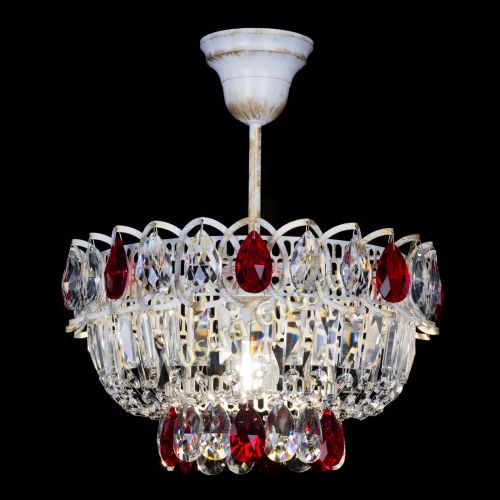 Люстра Астра Бутон №1 Красная - белая с подвесом  в Ижевске Гусь Хрустальный