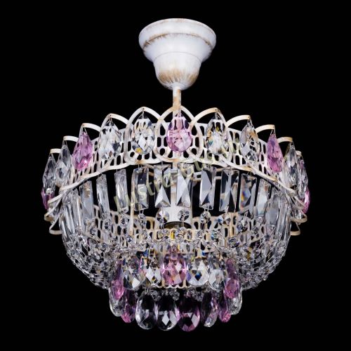 Люстра Астра Бутон №1 Розовая - белая с подвесом  в Ижевске Гусь Хрустальный