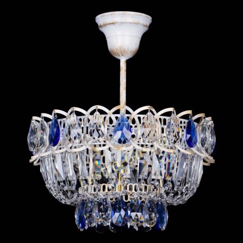 Люстра Астра Бутон №1 Синяя - белая с подвесом в Ижевске Гусь Хрустальный
