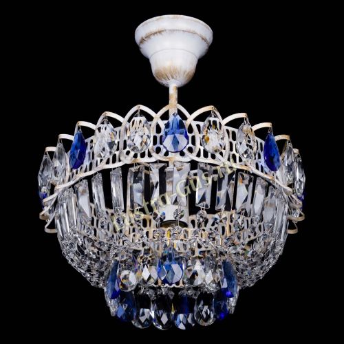 Люстра Астра Бутон №1 Синяя - белая с подвесом в Ижевске Гусь Хрустальный