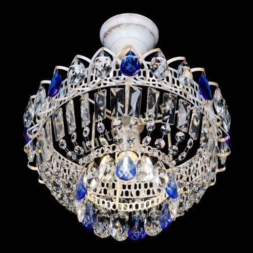 Люстра Астра Бутон №1 Синяя - белая с подвесом в Ижевске Гусь Хрустальный