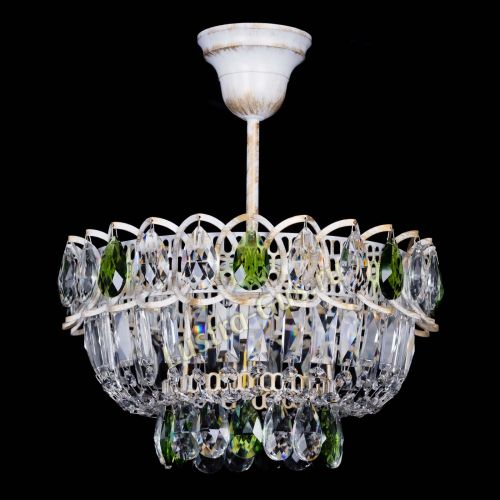 Люстра Астра Бутон №1 Зеленая - белая с подвесом  в Ижевске Гусь Хрустальный