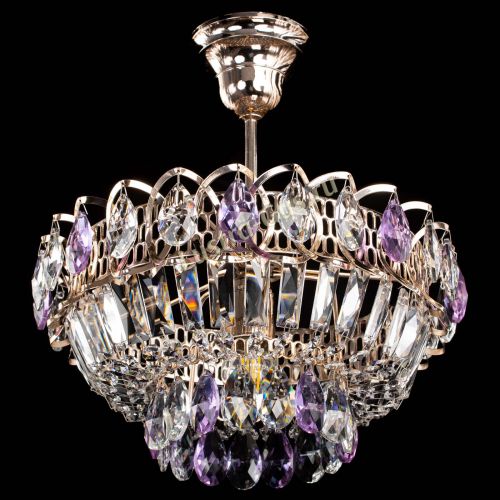 Люстра Астра Бутон №1 с подвесом Фиолетовая в Ижевске Гусь Хрустальный