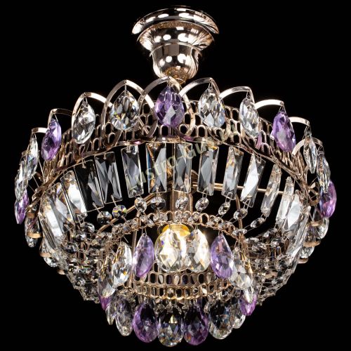 Люстра Астра Бутон №1 с подвесом Фиолетовая в Ижевске Гусь Хрустальный