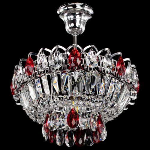 Люстра Астра Бутон №1 с подвесом Красная в Ижевске Гусь Хрустальный