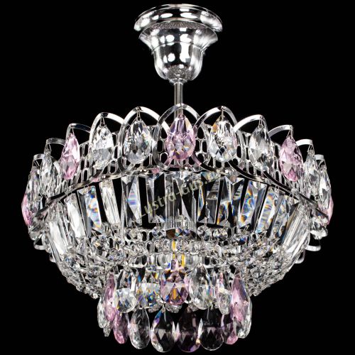 Люстра Астра Бутон №1 с подвесом Розовая в Ижевске Гусь Хрустальный