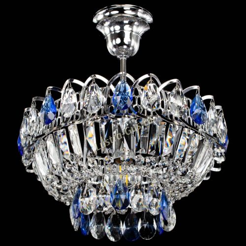 Люстра Астра Бутон №1 с подвесом Синяя в Ижевске Гусь Хрустальный