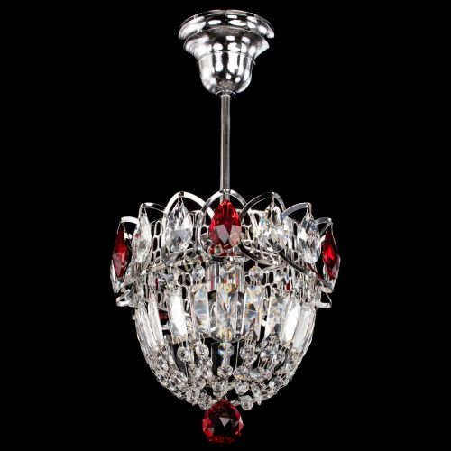 Люстра Астра Купол №1 с подвесом Красная в Ижевске Гусь Хрустальный