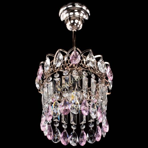 Люстра Астра пластинка №1 розовая в Ижевске Гусь Хрустальный