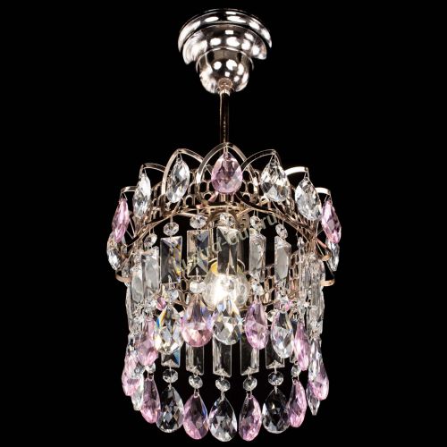 Люстра Астра пластинка №1 розовая в Ижевске Гусь Хрустальный