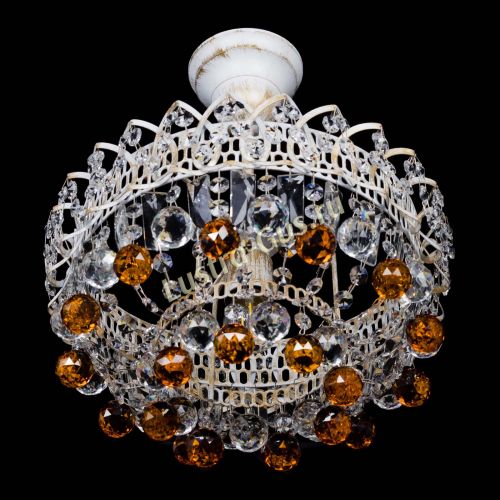 Люстра Астра шар №1 Чайная белая в Ижевске Гусь Хрустальный