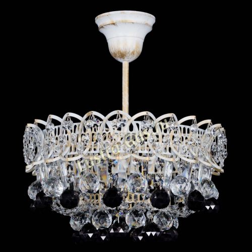 Люстра Астра шар №1 Черная белая в Ижевске Гусь Хрустальный