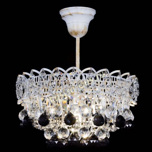 Люстра Астра шар №1 Черная белая в Ижевске Гусь Хрустальный