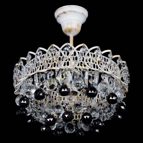 Люстра Астра шар №1 Черная белая в Ижевске Гусь Хрустальный