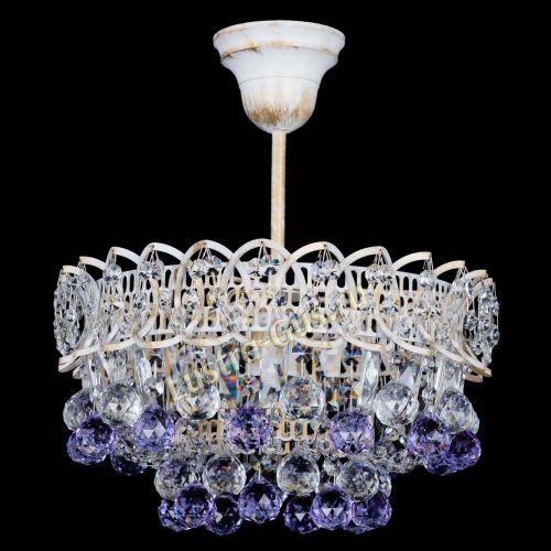 Люстра Астра шар №1 Фиолетовая белая в Ижевске Гусь Хрустальный