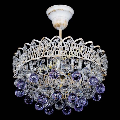 Люстра Астра шар №1 Фиолетовая белая в Ижевске Гусь Хрустальный