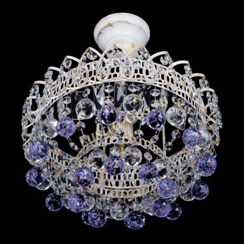 Люстра Астра шар №1 Фиолетовая белая в Ижевске Гусь Хрустальный