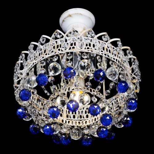 Люстра Астра шар №1 Синяя белая в Ижевске Гусь Хрустальный