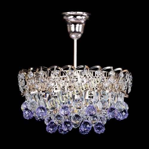 Люстра Астра шар фиолетовая 1 лампа в Ижевске Гусь Хрустальный