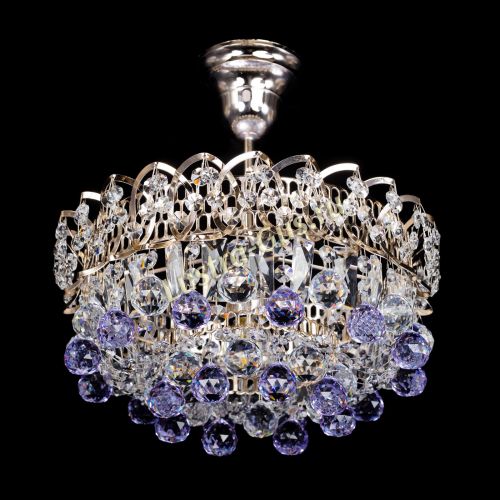 Люстра Астра шар фиолетовая 1 лампа в Ижевске Гусь Хрустальный