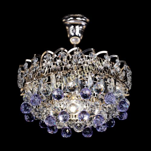 Люстра Астра шар фиолетовая 1 лампа в Ижевске Гусь Хрустальный