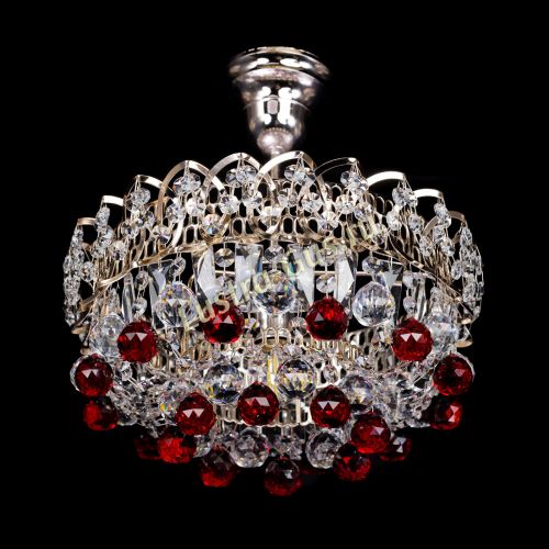 Люстра Астра шар красная 1 лампа в Ижевске Гусь Хрустальный