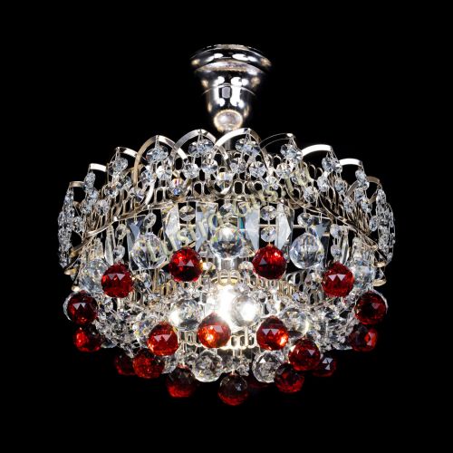 Люстра Астра шар красная 1 лампа в Ижевске Гусь Хрустальный