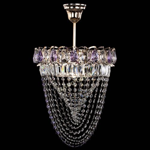 Люстра Астра Водоворот с подвесом №1 фиолетовая в Ижевске Гусь Хрустальный