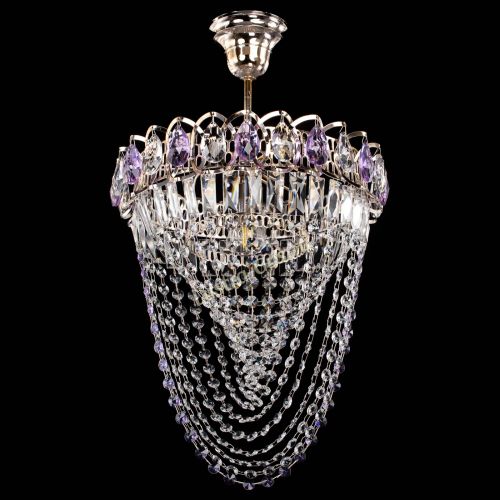 Люстра Астра Водоворот с подвесом №1 фиолетовая в Ижевске Гусь Хрустальный