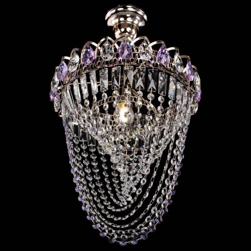 Люстра Астра Водоворот с подвесом №1 фиолетовая в Ижевске Гусь Хрустальный