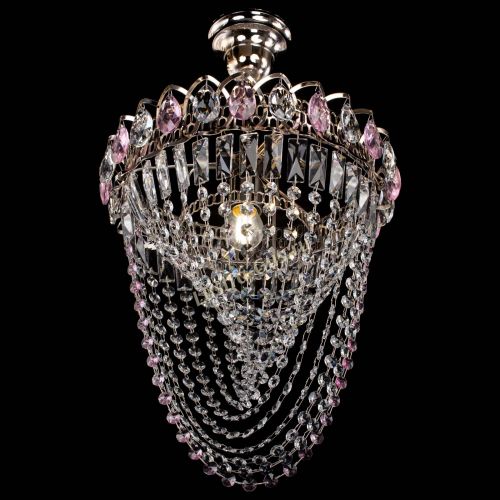 Люстра Астра Водоворот с подвесом №1 розовая в Ижевске Гусь Хрустальный