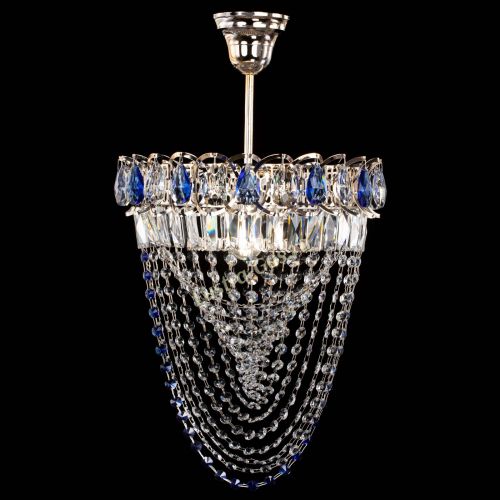 Люстра Астра Водоворот с подвесом №1 синяя в Ижевске Гусь Хрустальный